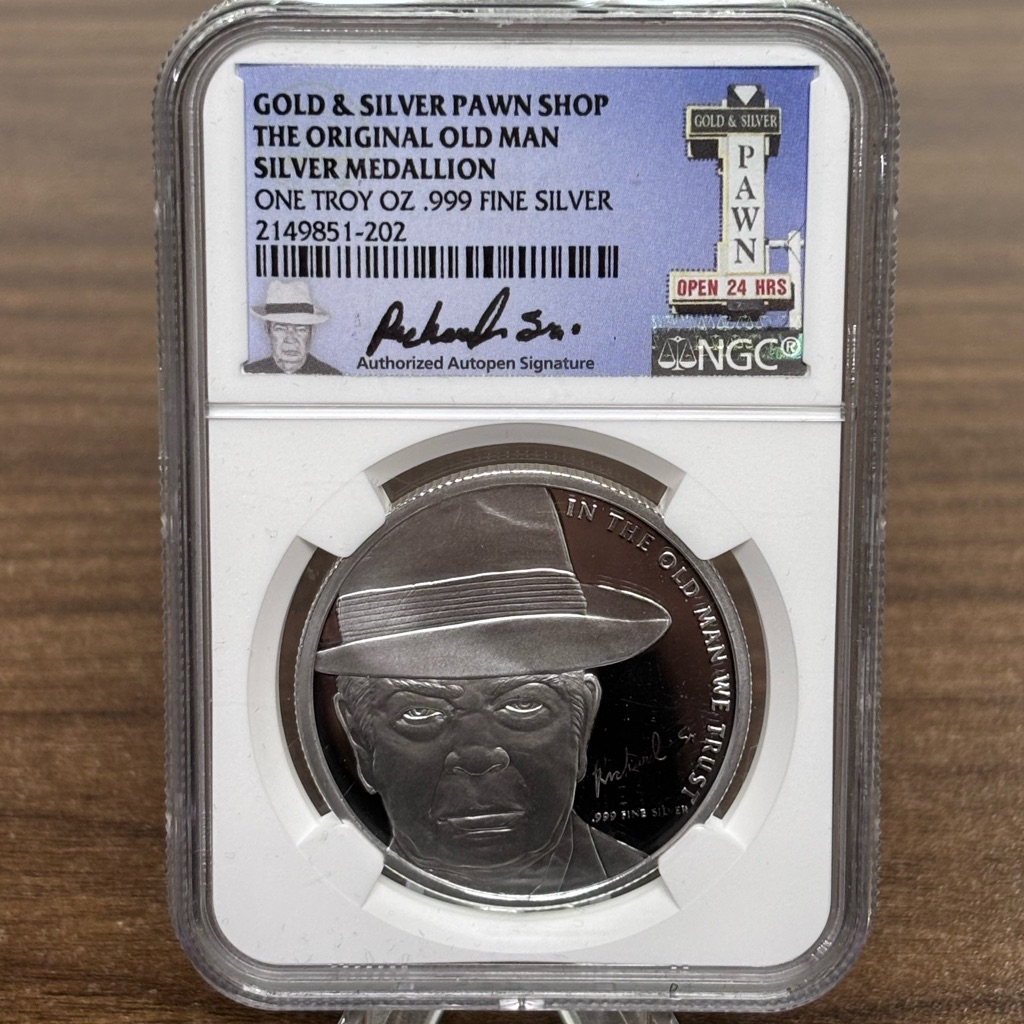 The Original Old Man Pawn Stars Shop 1 Oz Silver Proof Medallion Ngc Slab New